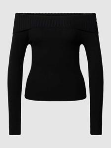 Only Off shoulder-pullover in effen design, model 'BERTHA'