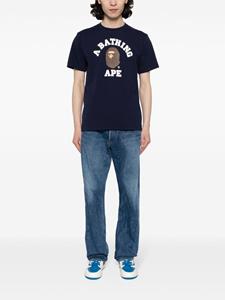 A BATHING APE T-shirt met logoprint - Blauw