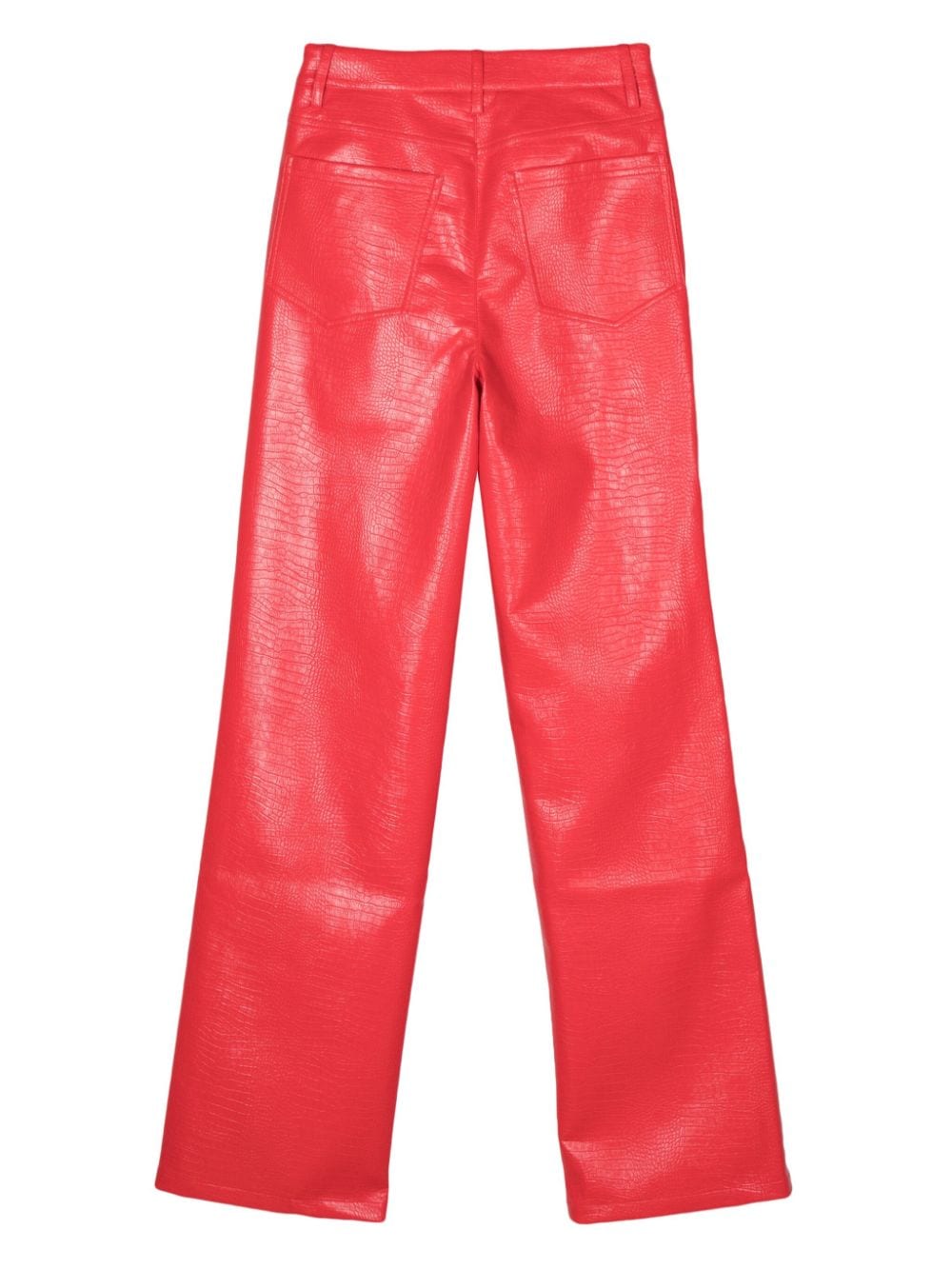 ROTATE faux-leather straight-leg trousers - Rood