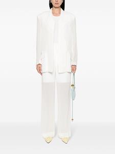 Victoria Beckham semi-sheer straight-leg trousers - Wit