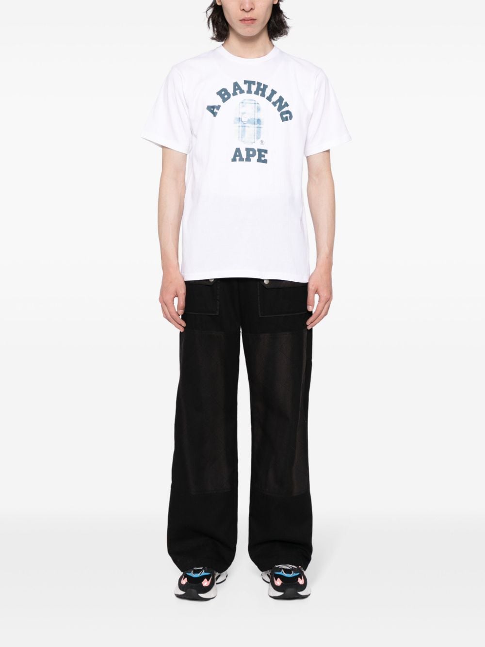 A BATHING APE logo-print cotton T-shirt - Wit