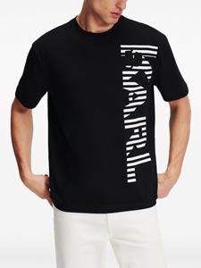 Karl Lagerfeld T-shirt van biologisch katoen met logo - Zwart