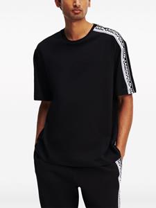 Karl Lagerfeld T-shirt van biologisch katoen met logoband - Zwart