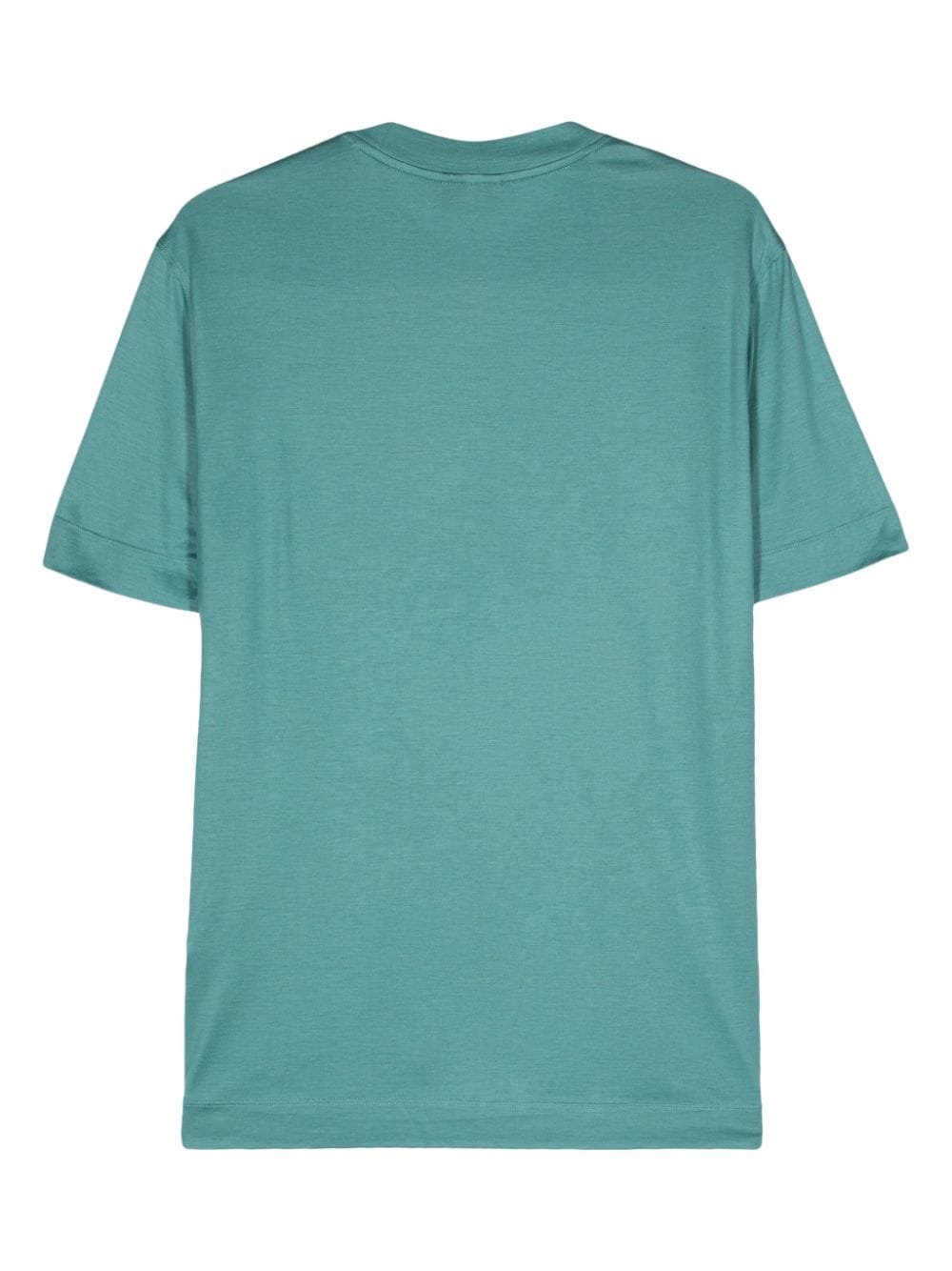 Emporio Armani logo-embroidered lyocell-blend T-shirt - Groen