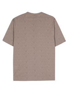 Emporio Armani logo-jacquard cotton T-shirt - Grijs
