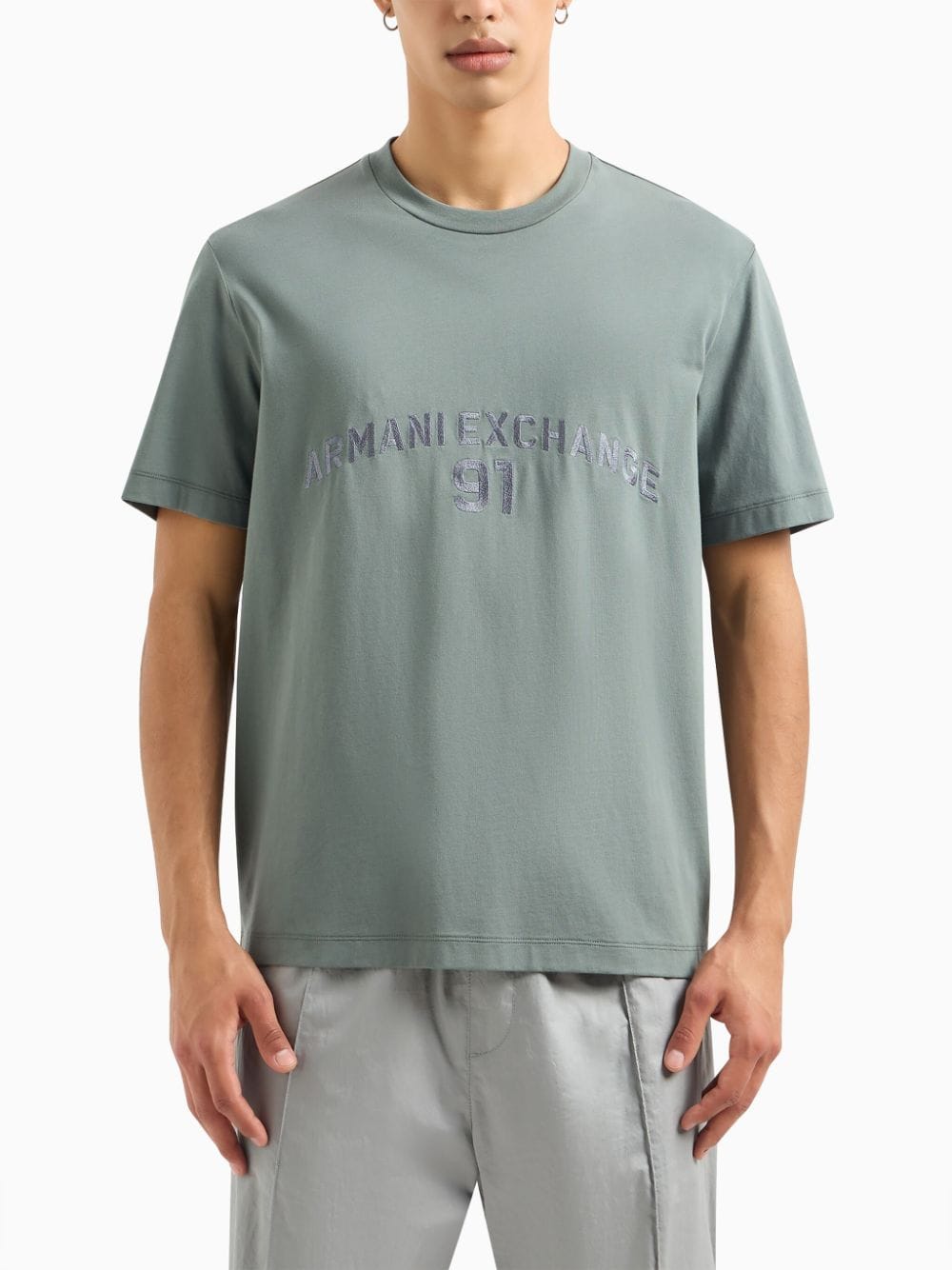 Armani Exchange T-shirt met geborduurd logo - Groen
