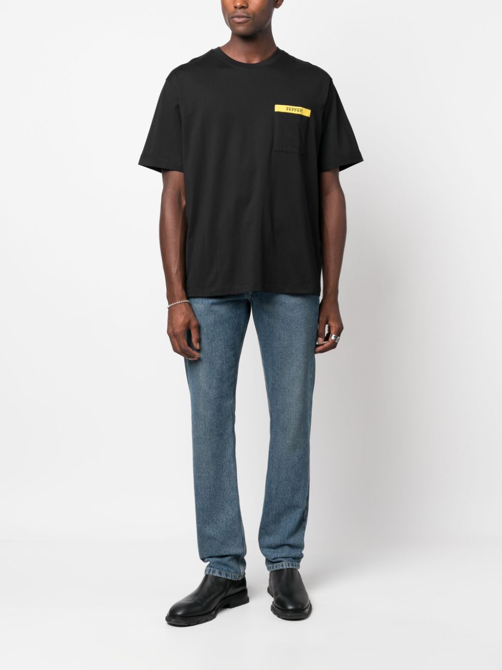 Ferrari T-shirt met logopatch - Zwart