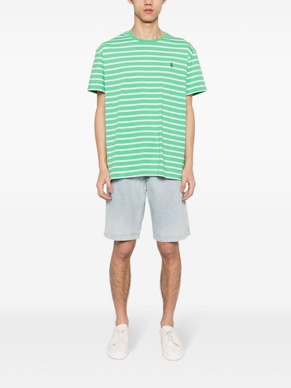 Polo Ralph Lauren Polo Pony-embroidered striped T-shirt - Groen