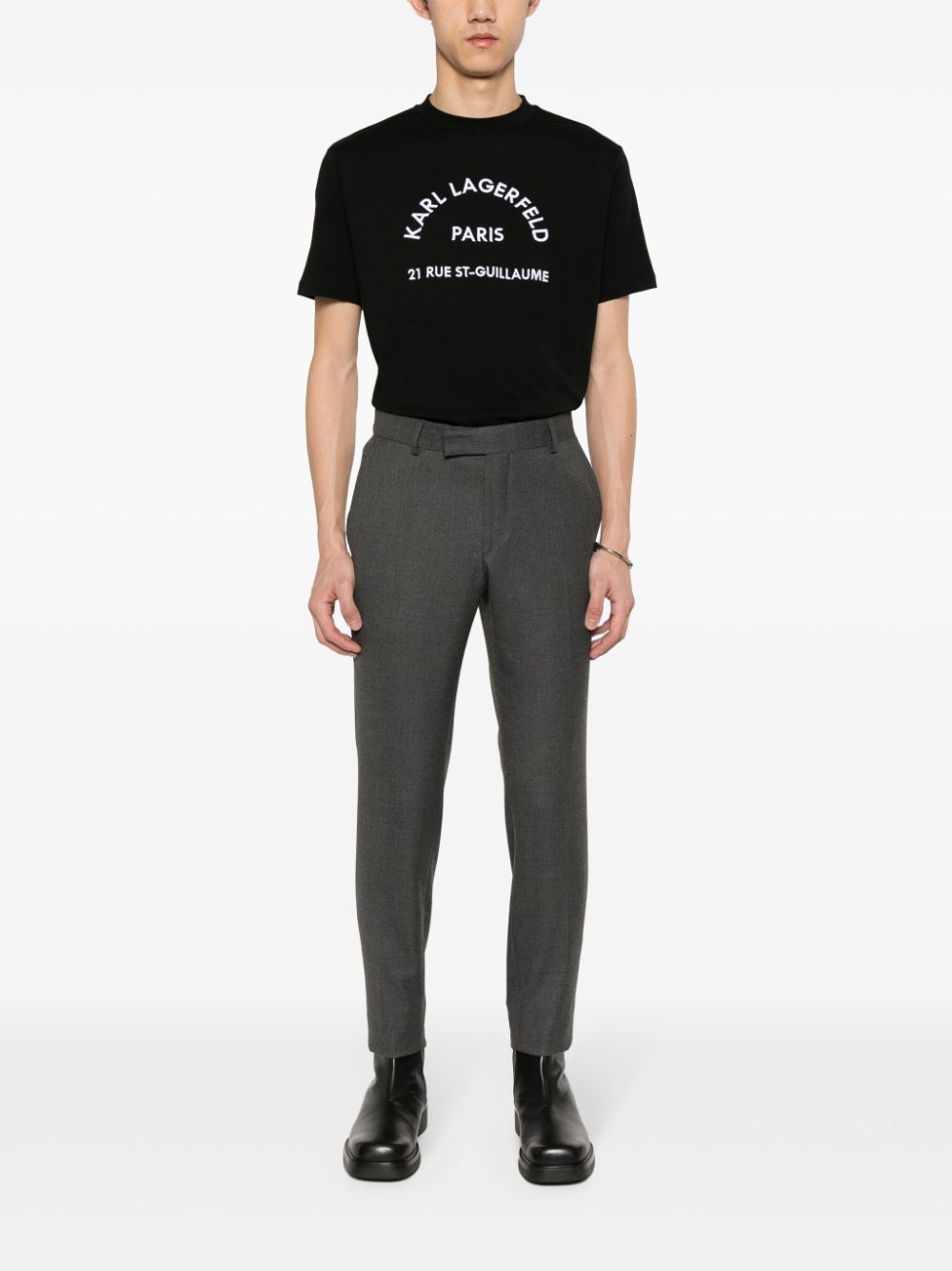 Karl Lagerfeld T-shirt met geborduurd logo - Zwart