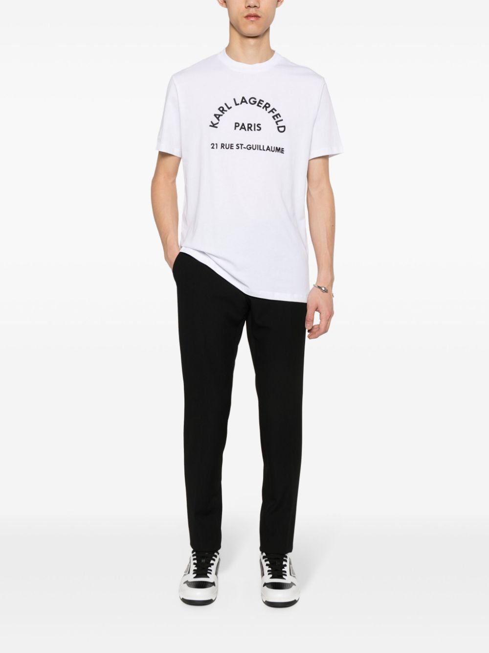 Karl Lagerfeld T-shirt met geborduurd logo - Wit