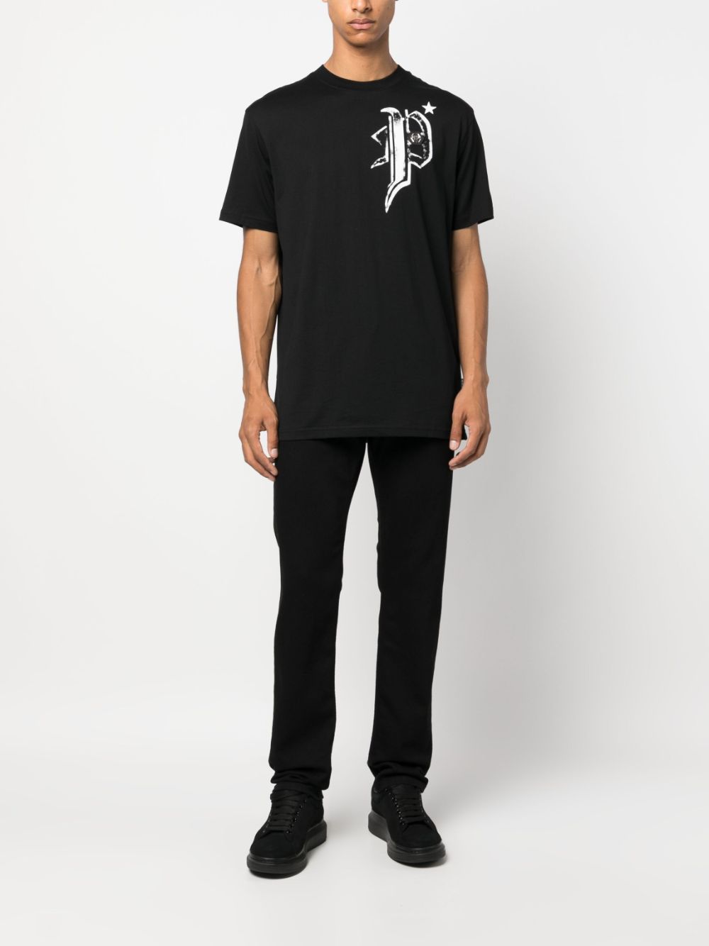 Philipp Plein T-shirt met logoprint - Zwart
