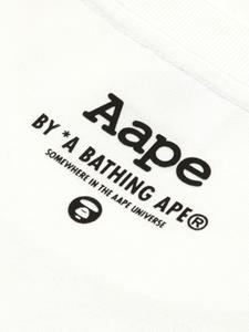 AAPE BY *A BATHING APE Milo-print cotton T-shirt - Wit