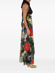 Burberry Maxi-jurk met bloemenprint - Zwart