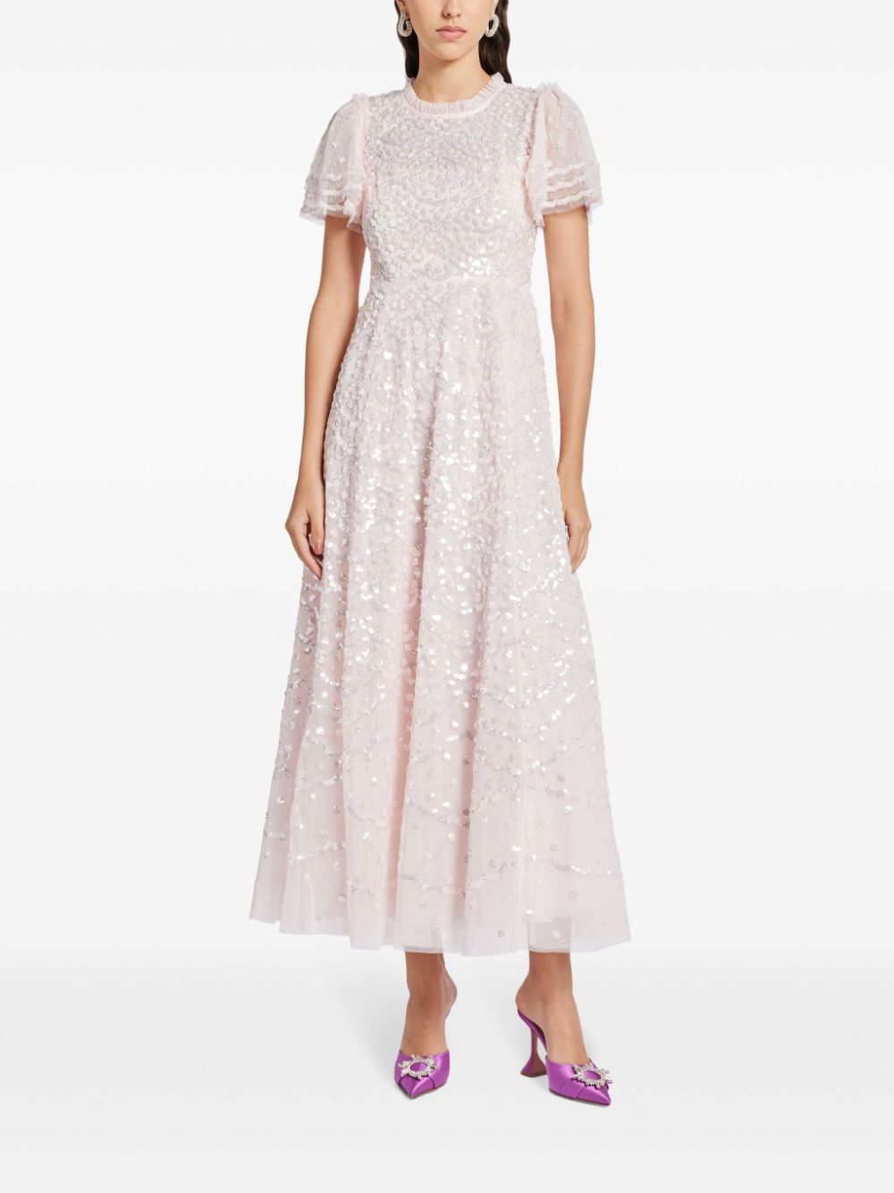 Needle & Thread Beatrice maxi-jurk met borduurwerk - Roze