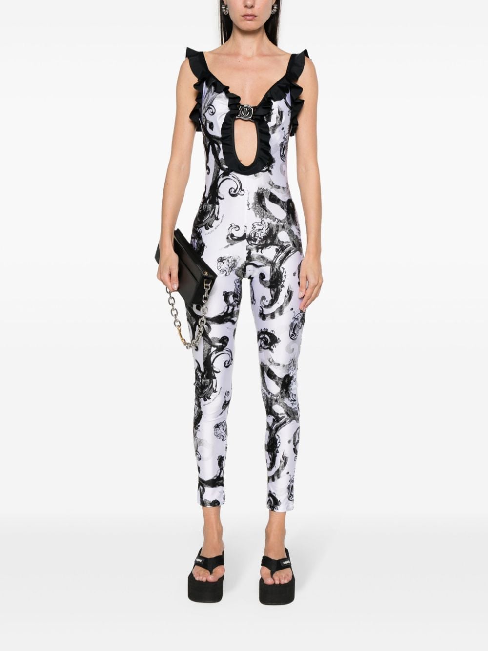 Versace Jeans Couture Jumpsuit met barokprint - Wit