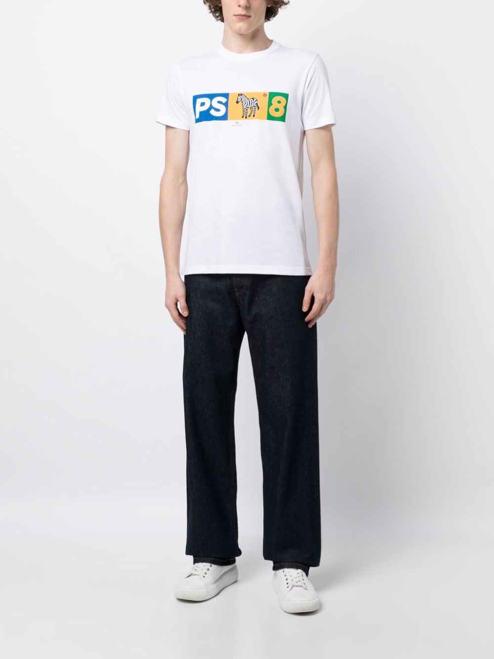 PS Paul Smith T-shirt met zebraprint - Wit
