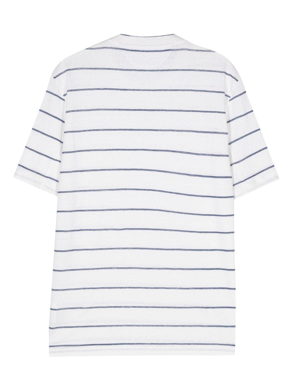 Brunello Cucinelli slub-textured striped T-shirt - Wit