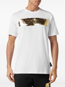 Plein Sport brushstroke-print cotton T-shirt - Wit