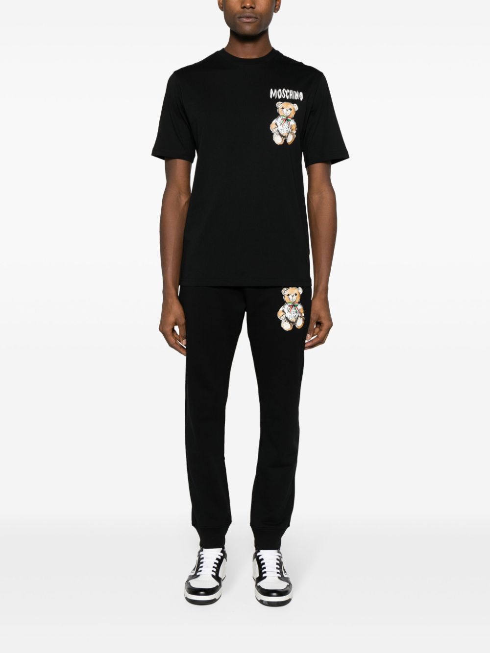 Moschino T-shirt met teddybeerprint - Zwart