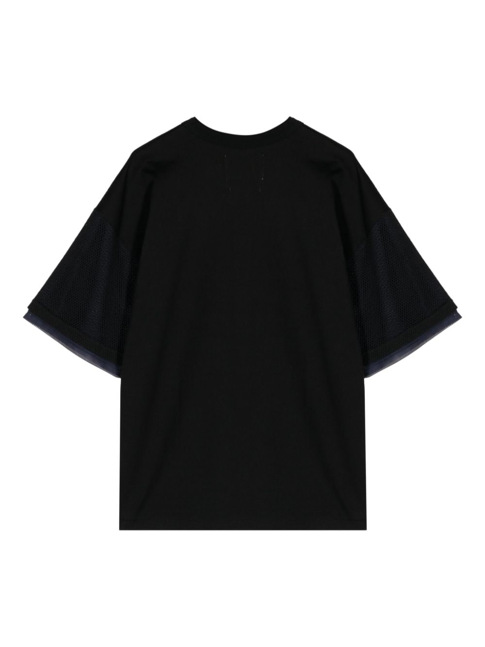 Yoshiokubo Katoenen T-shirt met mesh mouwen - Zwart