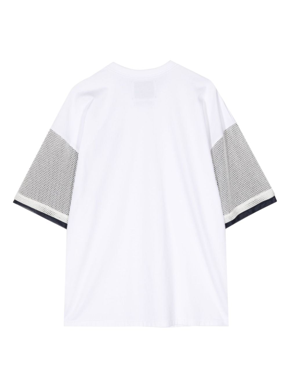Yoshiokubo Katoenen T-shirt met mesh mouwen - Wit