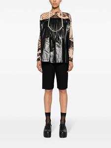 Junya Watanabe Geplooide blouse met pareldetail - Zwart