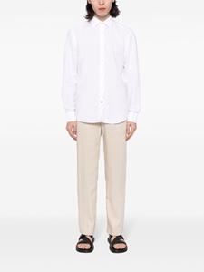 BOSS C-Hal Kent contrast-button cotton-linen shirt - Wit