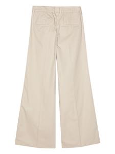 Closed pressed-crease wide trousers - Beige