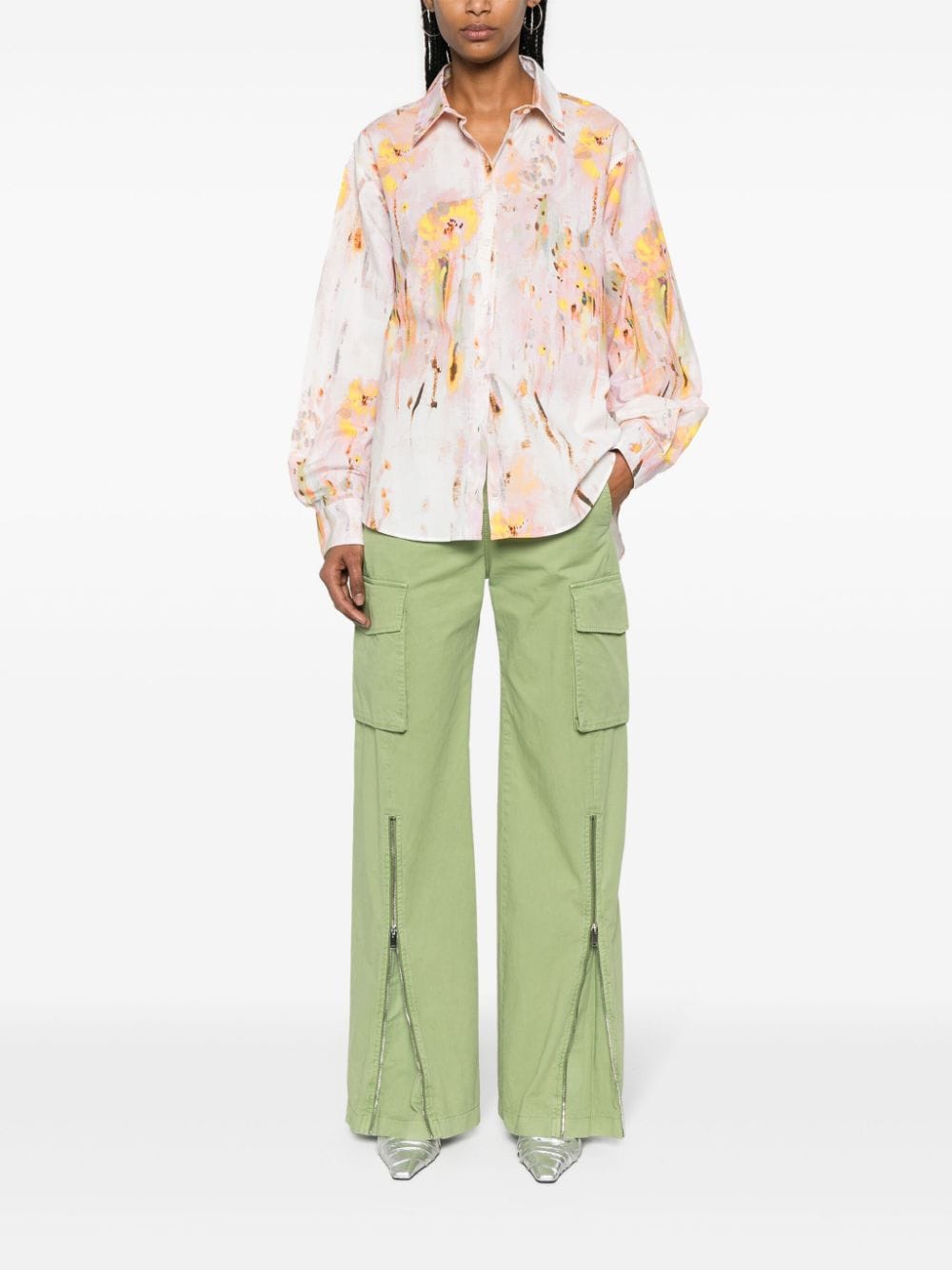 MSGM Blouse met abstract patroon - Roze