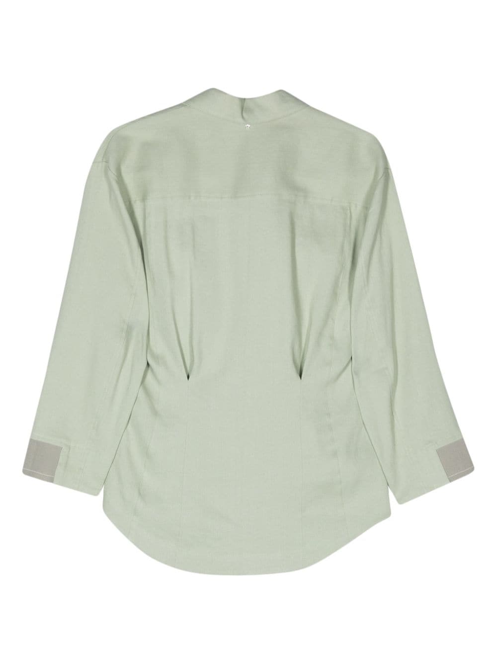 Lorena Antoniazzi camp-collar linen-blend shirt - Groen