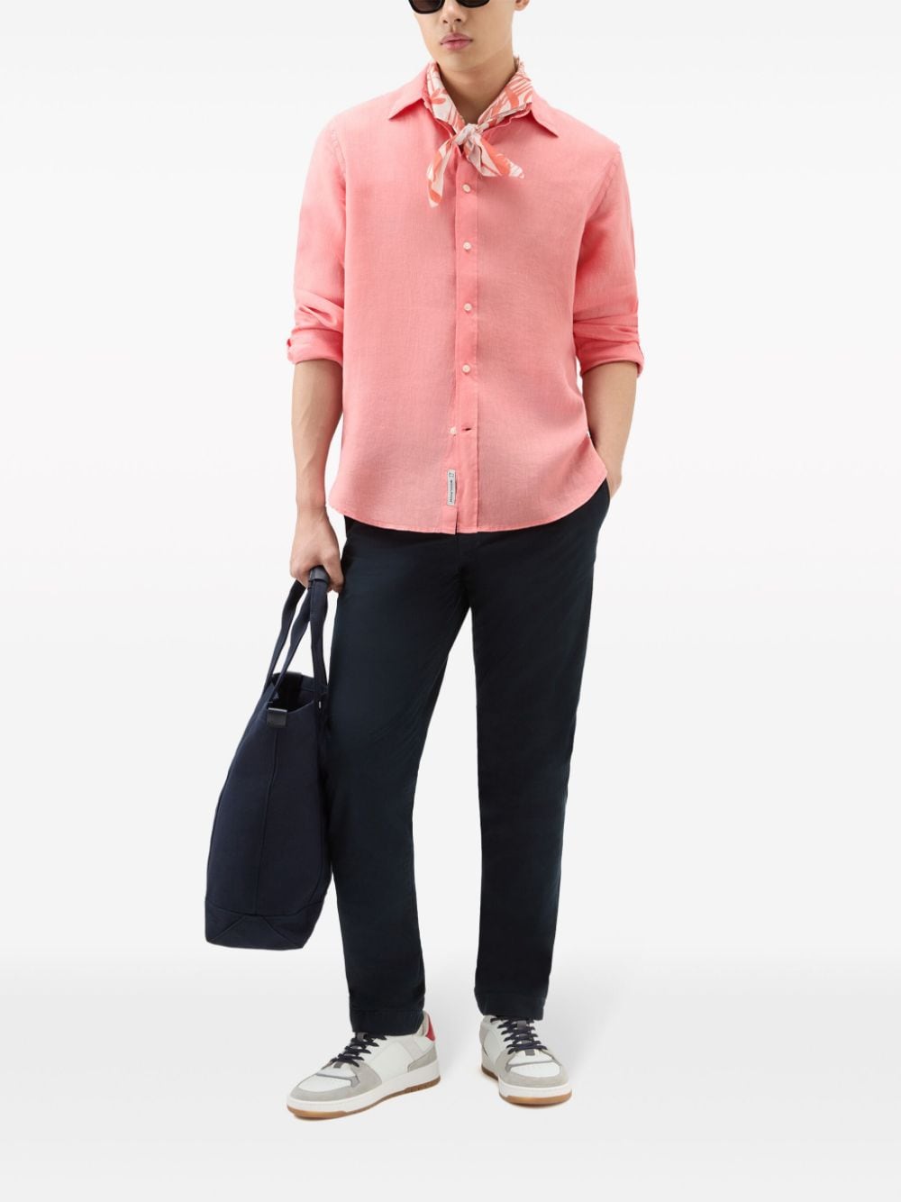 Woolrich Linnen overhemd - Roze