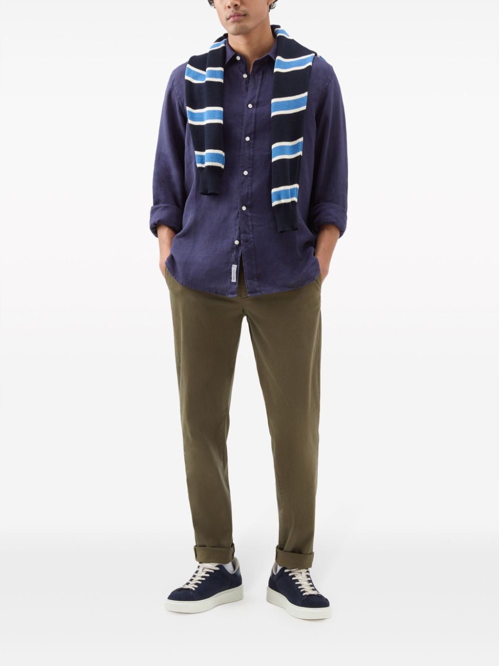 Woolrich Overhemd met puntkraag - Blauw