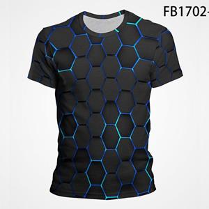 Personalized Printed Hexagon Honingraat Bijenkorf T-shirt Mannen Abstracte Kunst Technologie Print Mode mannen T-shirt Zomer Cool Streetwear Tops Tee kleding