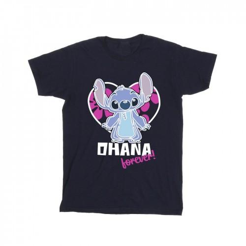 Disney Mens Lilo And Stitch Ohana Forever Heart T-Shirt