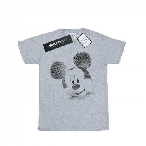 Disney Mens Mickey Mouse Text Face T-Shirt