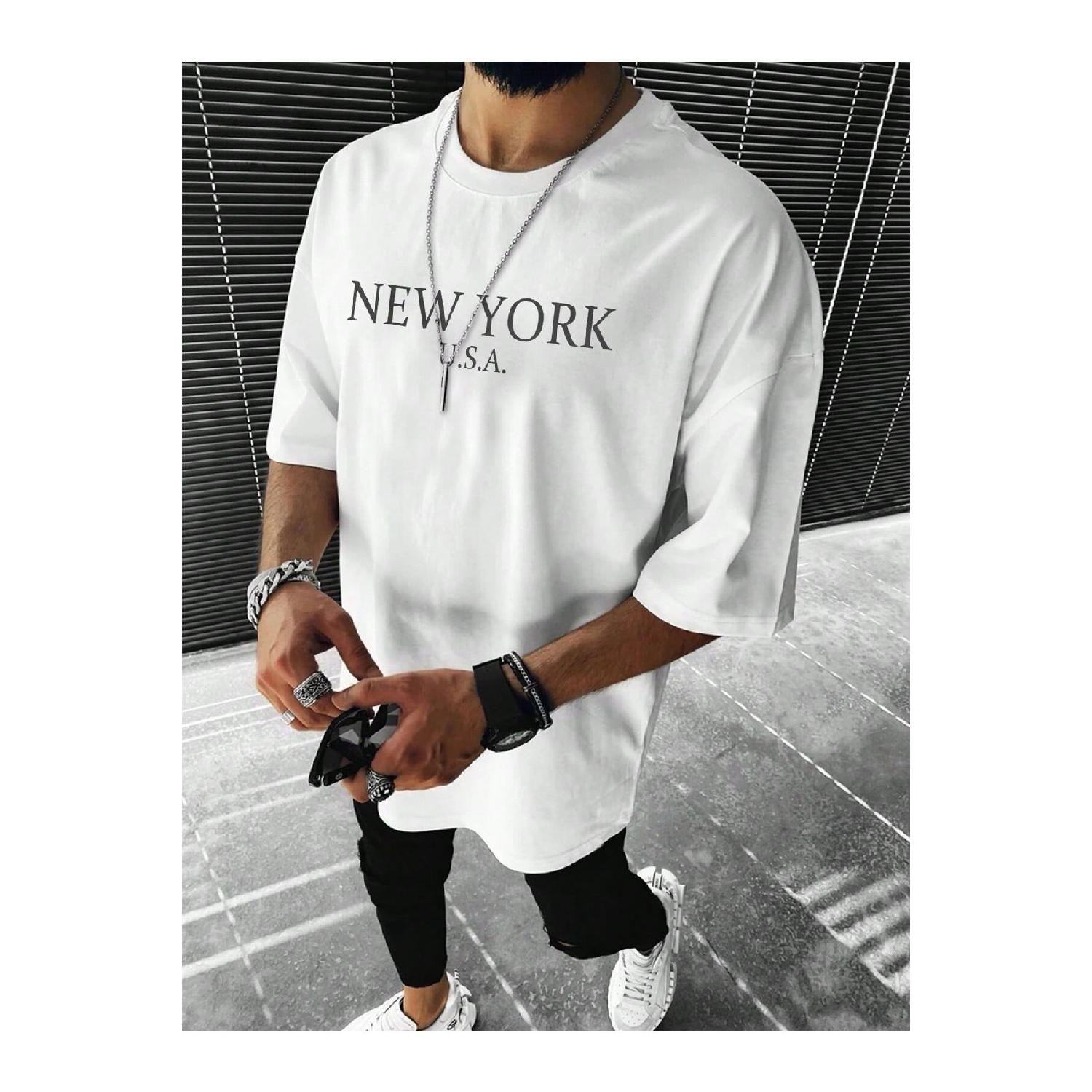 Santra Sports Wear New York Printed Oversized Unisex T-shirt