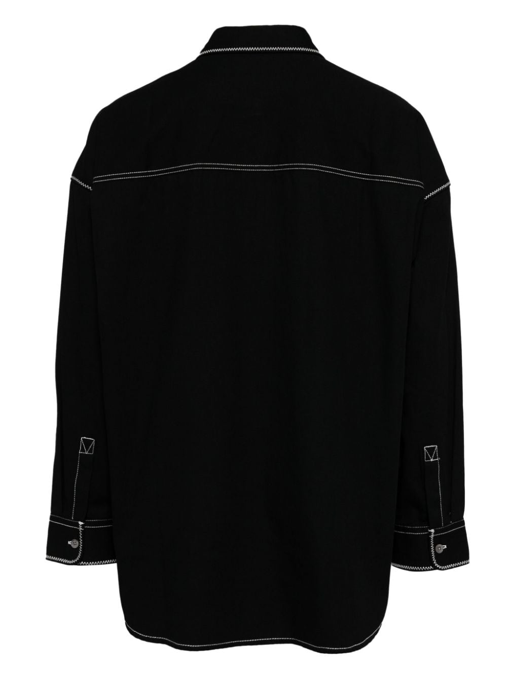 FIVE CM Overhemd met contrasterend stiksel - Zwart