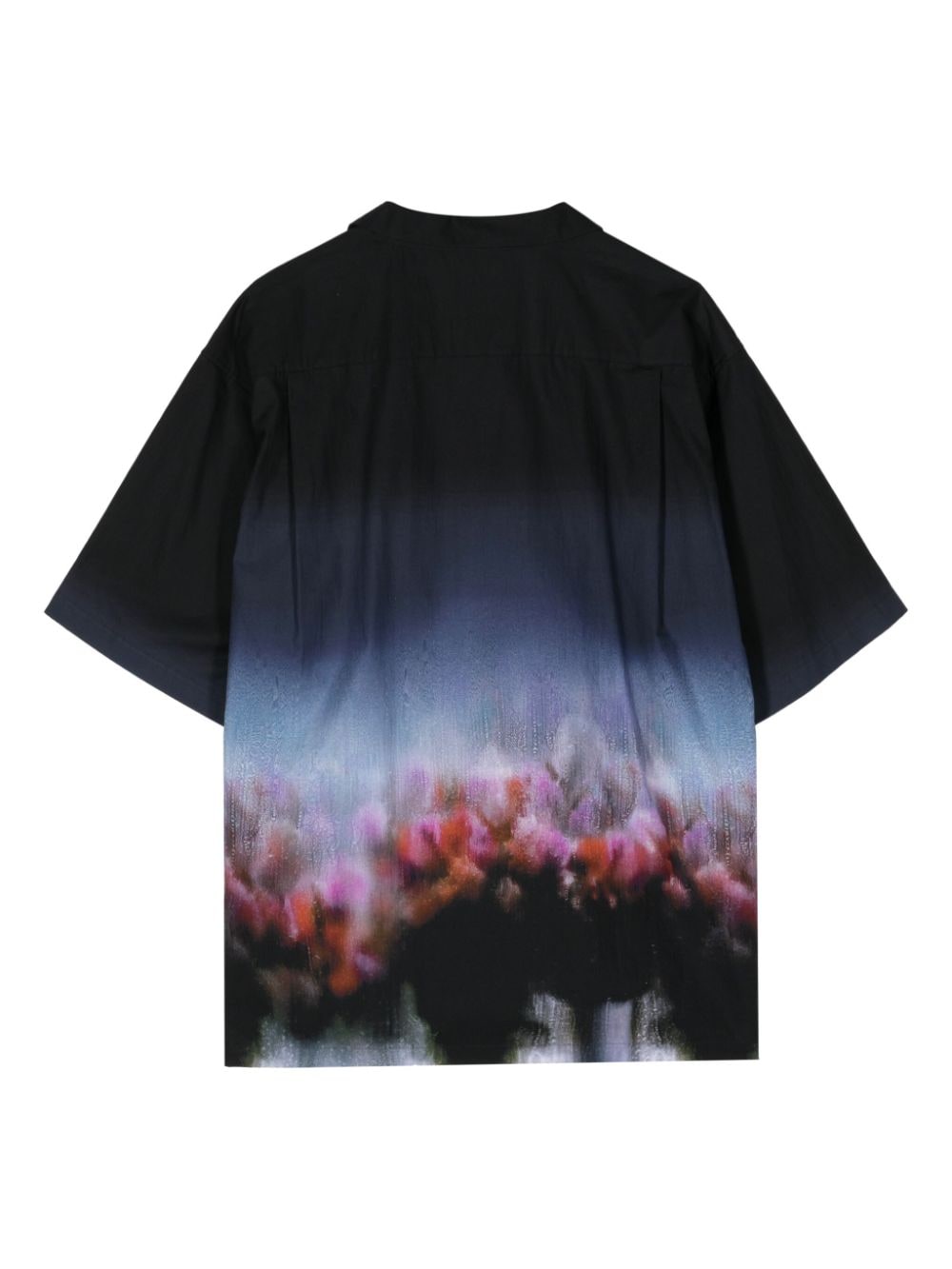 Yoshiokubo Fuzzy Flowers-print shirt - Blauw