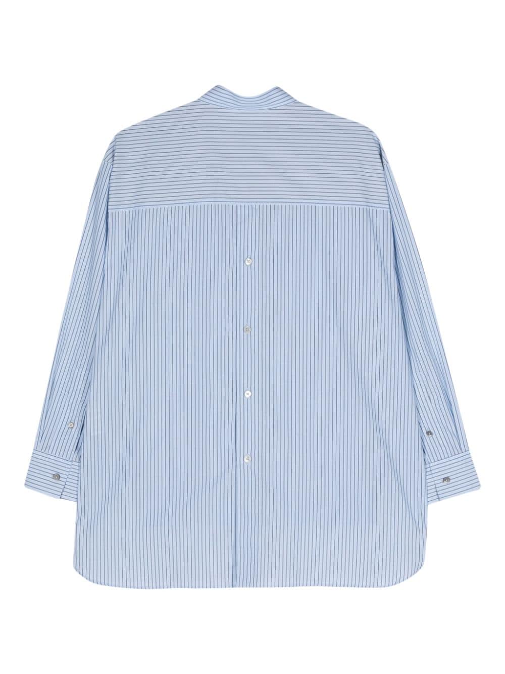 Paul Smith button-detail striped cotton shirt - Blauw