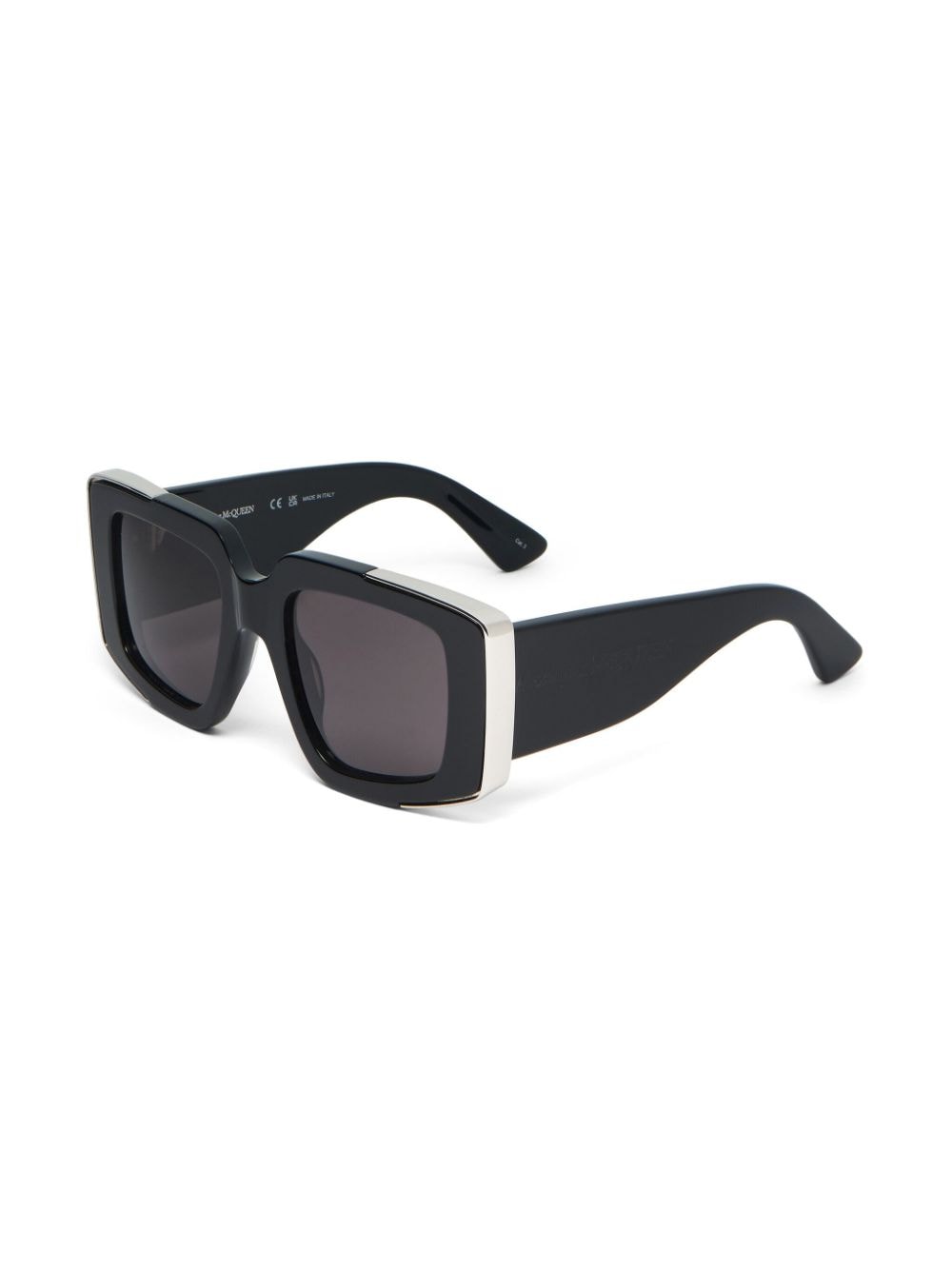 Alexander McQueen Eyewear The Grip zonnebril met geometrisch montuur - Zwart