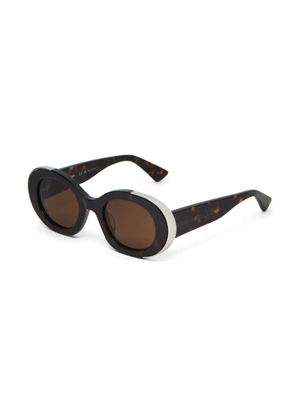 Alexander McQueen Eyewear The Grip zonnebril met ovalen montuur - Zwart