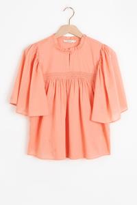 Sissy-Boy Licht Oranje A-lijn Blouse Met Fladdermouwen