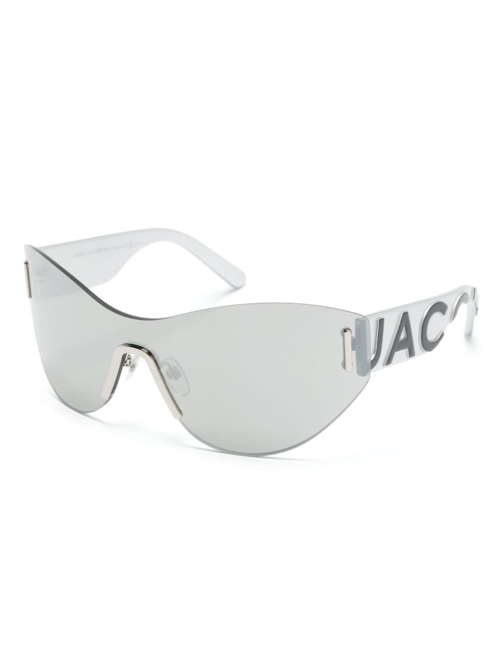 Marc Jacobs Eyewear Zonnebril met shield montuur en logo-reliëf - Grijs