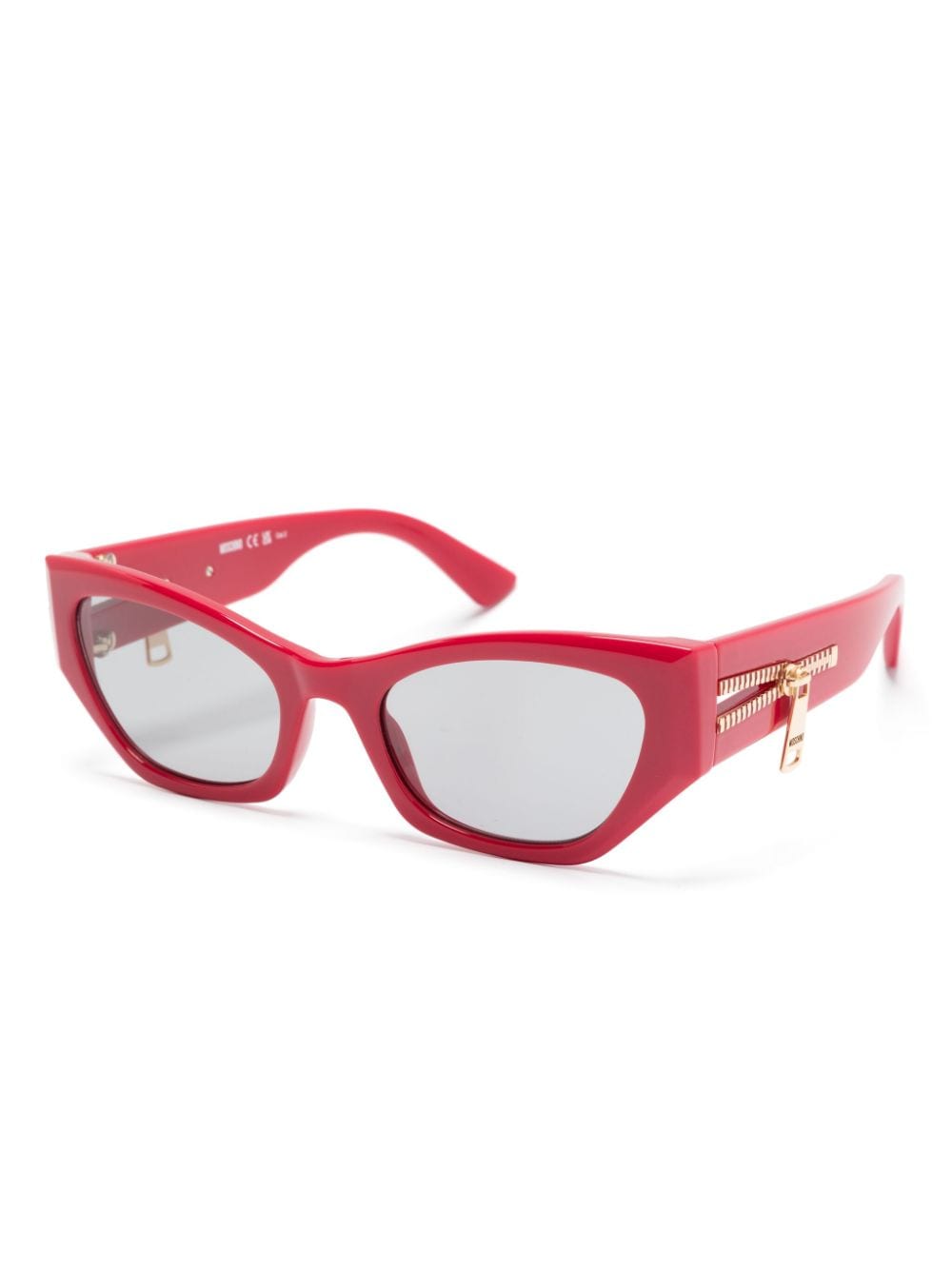 Moschino Eyewear Zonnebril met cat-eye montuur en ritsdetail - Rood