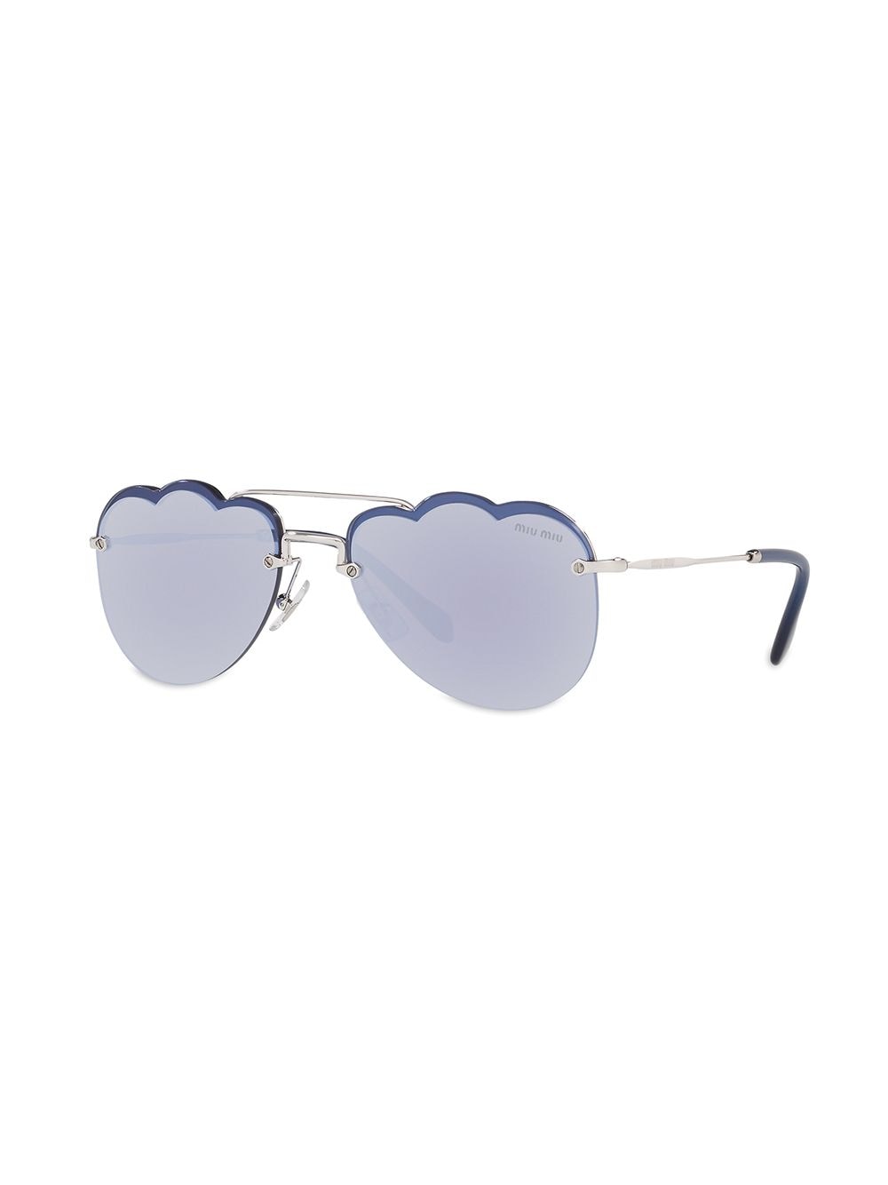 Miu Miu Eyewear Cloud zonnebril met piloten montuur - Blauw