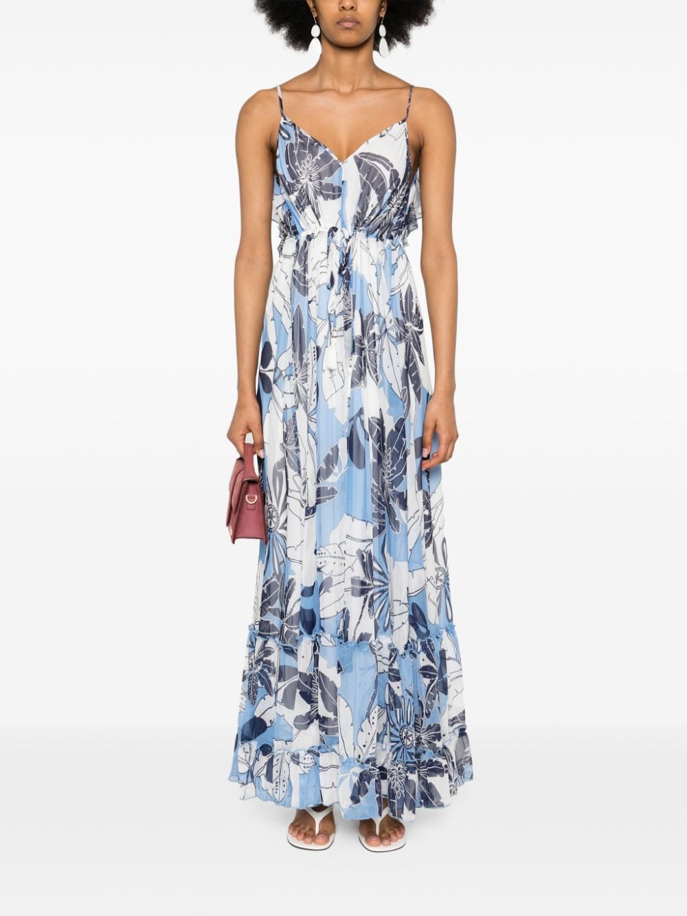 TWINSET Maxi-jurk met bloemenprint - Blauw