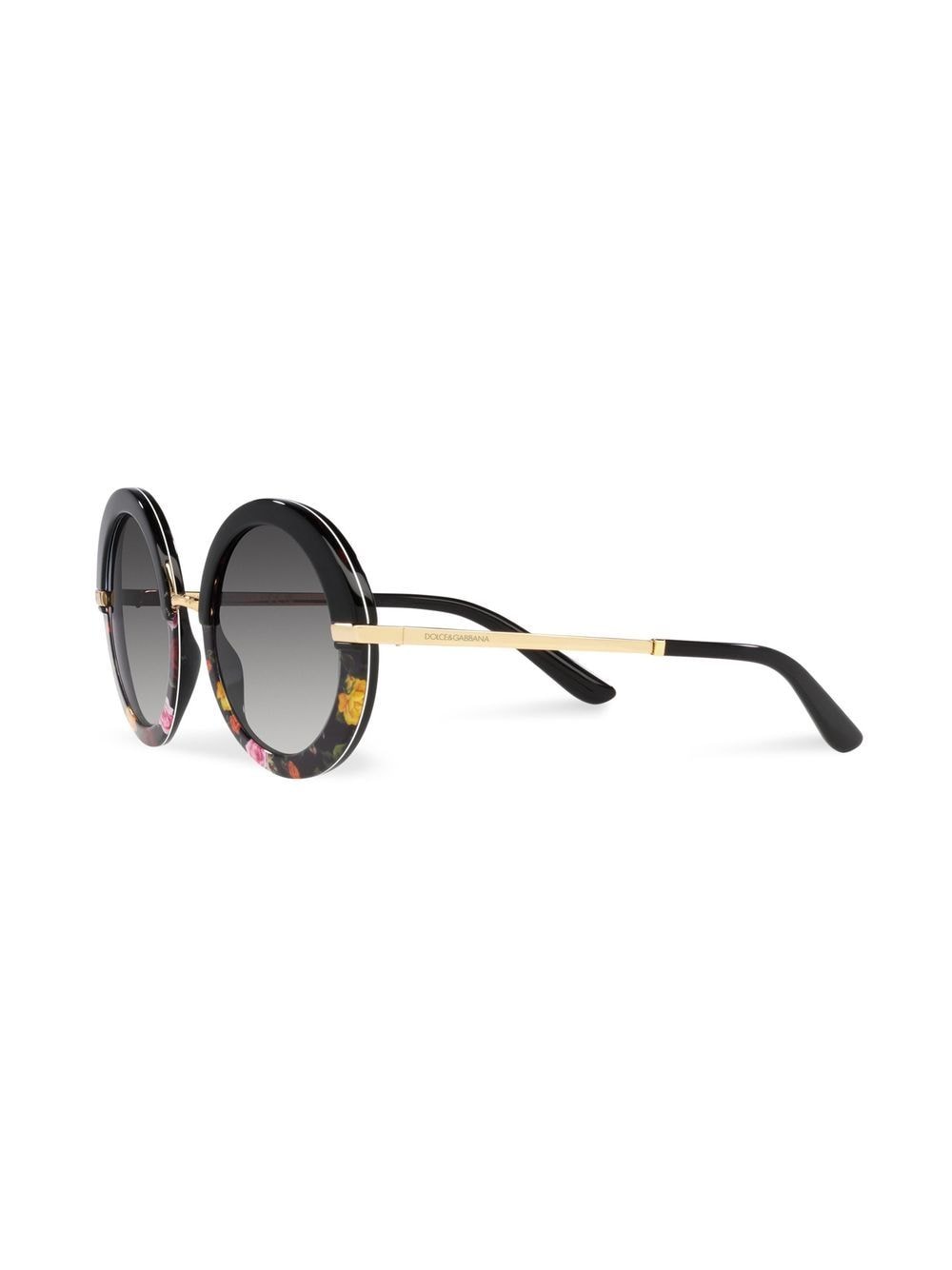 Dolce & Gabbana Eyewear Zonnebril met rond montuur - Zwart