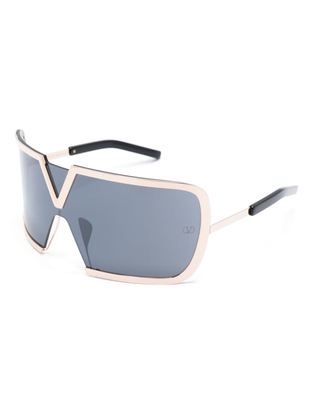 Valentino Eyewear V-Romask zonnebril met shield montuur - Bruin