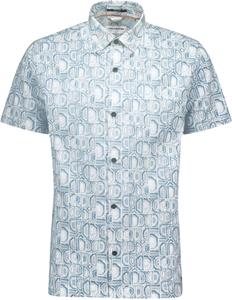 No Excess Overhemd korte mouw met print allover jersey aqua