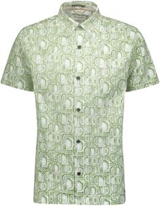 No Excess Overhemd korte mouw met print allover jersey green